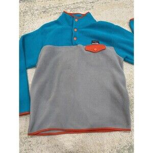 Free Nature NYC  Sz L Mens Fleece Quarter 1/4 Snap Pullover Color Block Retro